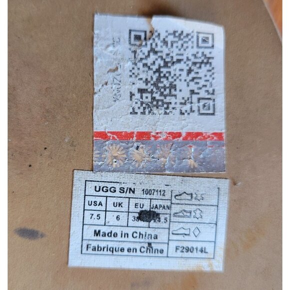 UGG 7.5 Leather Strappy Woven Wedge Heels 100712 MELINDA Suntan Cognac Espadrill - Picture 5 of 8